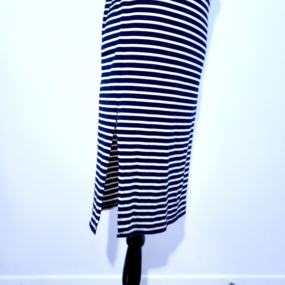 Boatneck Striped Navy & White Dress Fleur Bleue - Picture 3 of 5